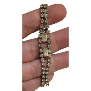 Vintage Clear Rhinestones Tennis Bracelet